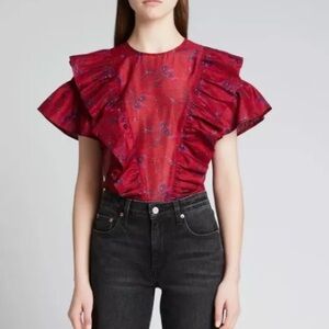 Les Coyotes De Paris Tina Ruffle Blouse size 34/(XS/S)